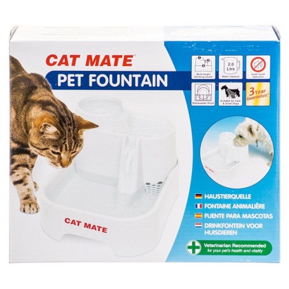 Cat Mate Pet Fountain - White - 10.5