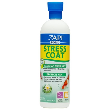 PondCare Stress Coat Plus Fish & Tap Water Conditioner for Ponds - 16 oz (Treats 1,920 Gallons)