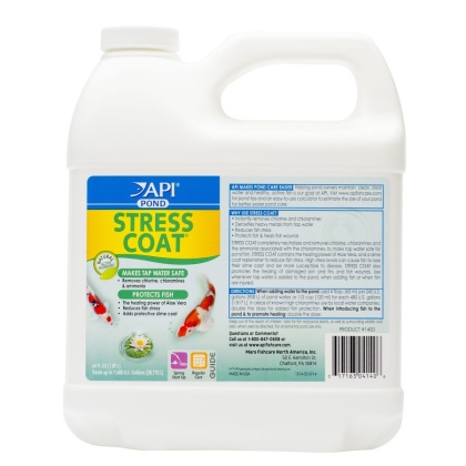 PondCare Stress Coat Plus Fish & Tap Water Conditioner for Ponds - 64 oz (Treats 7,680 Gallons)