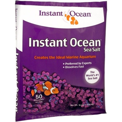 Instant Ocean Sea Salt for Marine Aquariums, Nitrate & Phosphate-Free - 15 lbs (Treats 50 Gallons)