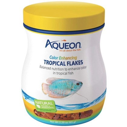 Aqueon Color Enhancing Tropical Flakes Fish Food - 2.29 oz