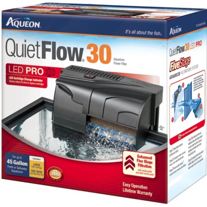 Aqueon QuietFlow LED Pro Power Filter - QuietFlow 30 (Aquariums up to 30 Gallons)