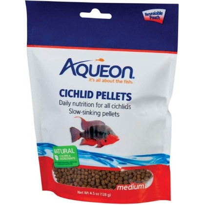 Aqueon Medium Cichlid Food Pellets - 4 oz