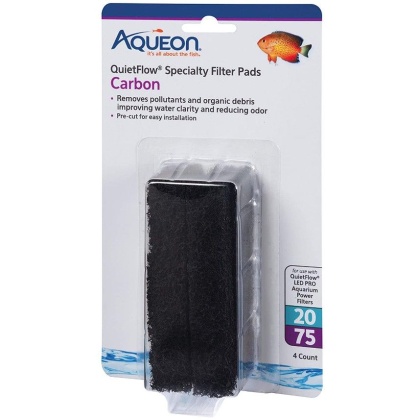 Aqueon Carbon for QuietFlow LED Pro 20/75 - 4 count