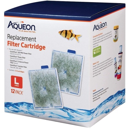 Aqueon QuietFlow Replacement Filter Cartridge - Large (12 Pack)