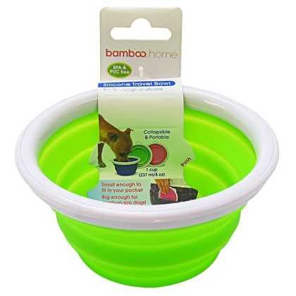 Bamboo Silicone Travel Bowl - Assorted - 1-Cup Tray