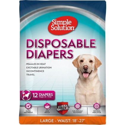 Simple Solution Disposable Diapers - Large - 12 Count - (Waist 18\