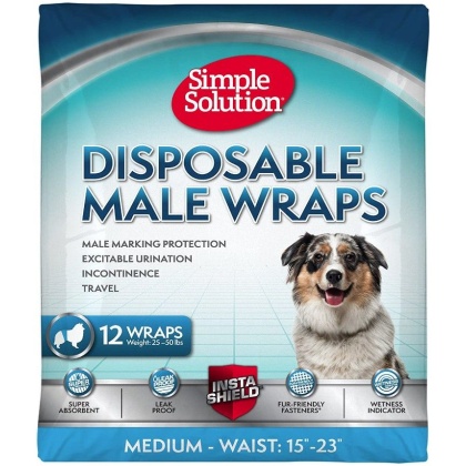 Simple Solution Disposable Male Wraps - Medium - 12 Count