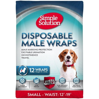 Simple Solution Disposable Male Wraps - Small - 12 Count