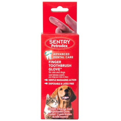 Sentry Petrodex Finger Toothbrush Glove for Cats & Dogs - 5 count