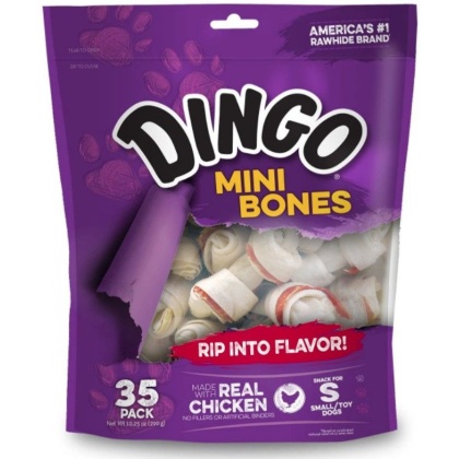 Dingo Meat in the Middle Rawhide Chew Bones - Mini - 2.5