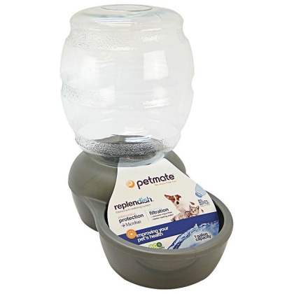Petmate Replendish Waterer - Brushed Nickel - 1 Gallon