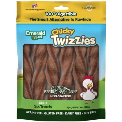 Emerald Pet Chicky Twizzies Natural Dog Chews - 6 count