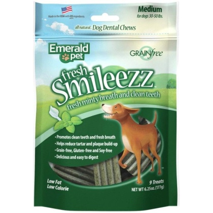 Emerald Pet Fresh Smileezz Dental Dog Treats Medium - 6.25 oz