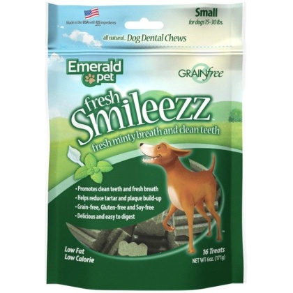 Emerald Pet Fresh Smileezz Dental Dog Treats Small - 6 oz