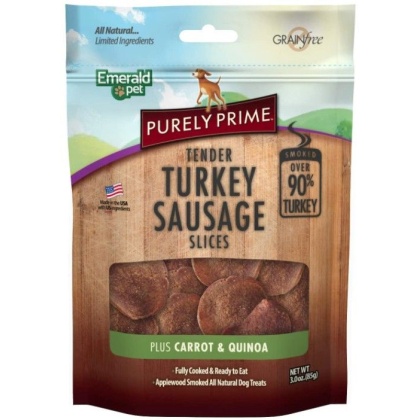 Emerald Pet Purely Prime Tender Turkey Sausage Slices Carrot and Quinoa Recipe - 3 oz