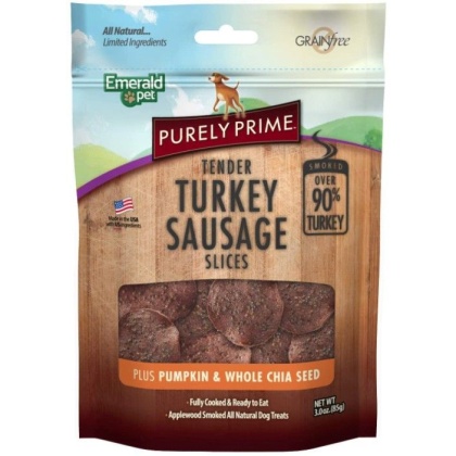 Emerald Pet Purely Prime Tender Turkey Sausage Slices Pumpkin and Chia Seed Recipe - 3 oz