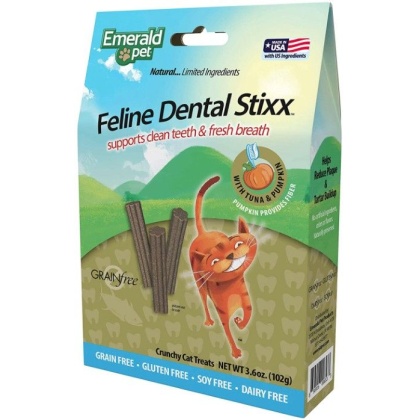Emerald Pet Feline Dental Stixx Tuna and Pumpkin Recipe - 3.6 oz
