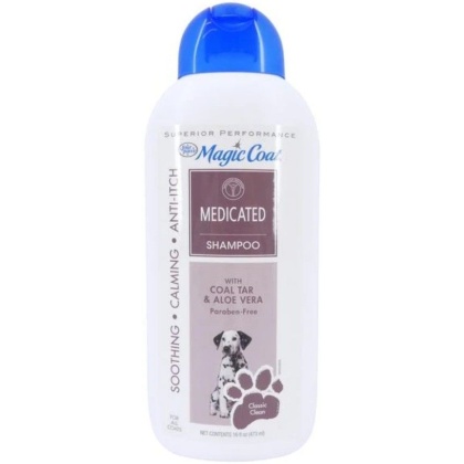 Magic Coat Medicated Shampoo with Coal Tar and Aloe Vera Classic Clean - 16 oz