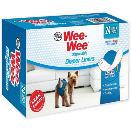 Four Paws Wee Wee Diaper Garment Pads - 24 Pads