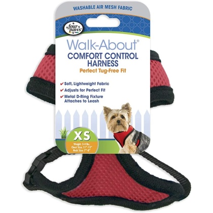 Four Paws Comfort Control Harness - Red - X-Small - For Dogs 3-4 lbs (11