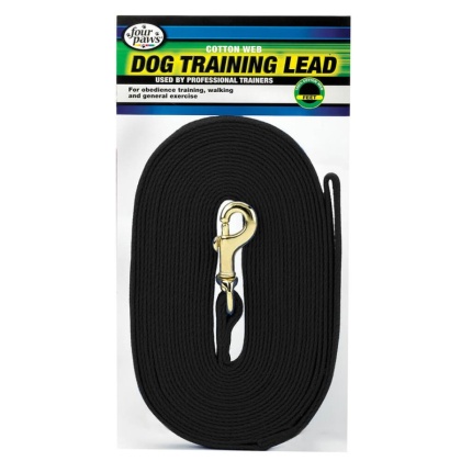 Four Paws Cotton Web Dog Training Lead - Black - 15