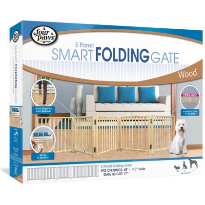 Four Paws Free Standing Gate for Small Pets - 5 Panel (For openings 48\