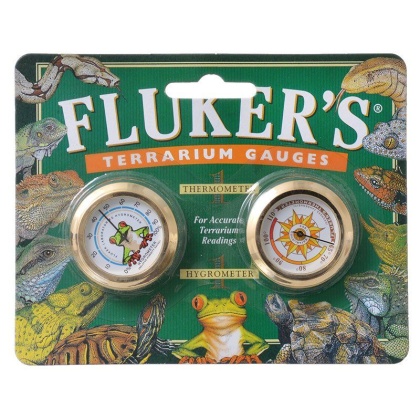 Flukers Terrarium Gauges - 2 Pack - (1 Thermometer & 1 Hygrometer)