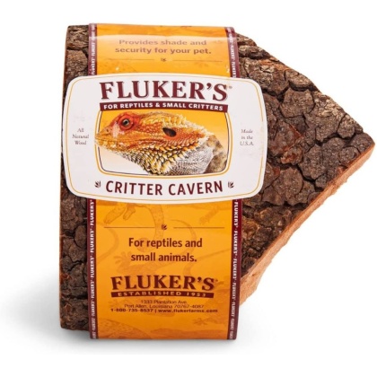 Flukers Critter Cavern Corner Half-Log Small - 1 count
