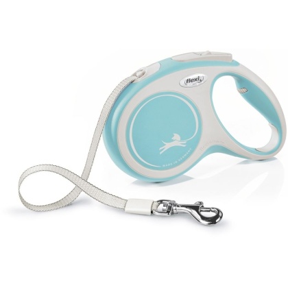 Flexi New Comfort Retractable Tape Leash - Blue - Medium - 16' Tape (Pets up to 55 lbs)