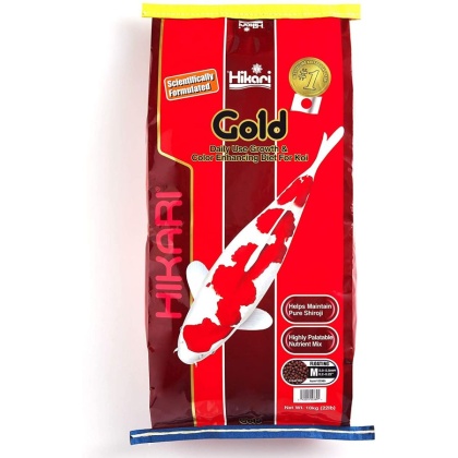 Hikari Gold Color Enhancing Koi Food - Medium Pellet - 22 lbs