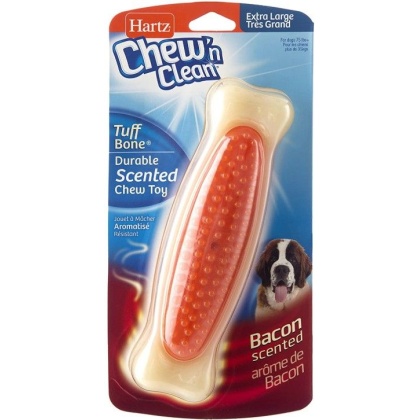 Hartz Chew N Clean Tuff Bone Durable Bacon Scented Dog Chew Toy - 1 count