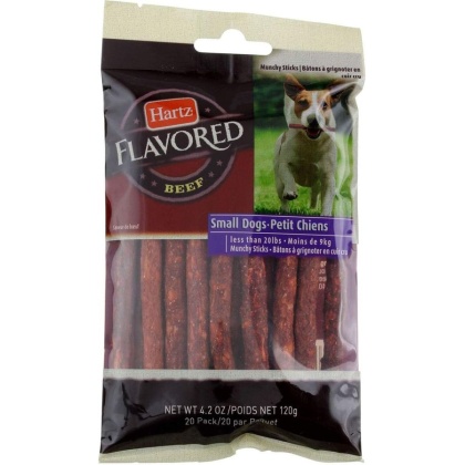 Hartz Rawhide Munchy Sticks for Small Dogs Beef Flavor - 20 count