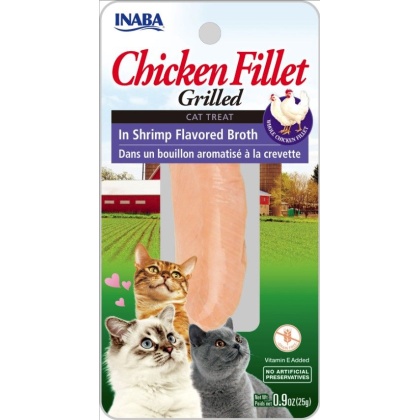Inaba Chicken Fillet Grilled Cat Treat in Shrimp Flavored Broth - 0.9 oz