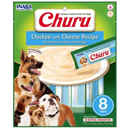 Inaba Churu Chicken with Cheese Recipe Creamy Dog Treat - 8 count