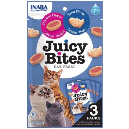 Inaba Juicy Bites Cat Treat Tuna and Chicken Flavor - 3 count