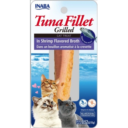 Inaba Tuna Fillet Grilled Cat Treat in Shrimp Flavored Broth - 0.52 oz