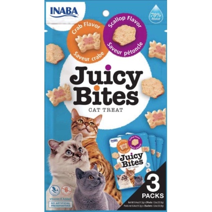 Inaba Juicy Bites Cat Treat Scallop and Crab Flavor - 3 count