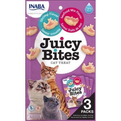 Inaba Juicy Bites Cat Treat Shrimp and Seafood Mix Flavor - 3 count