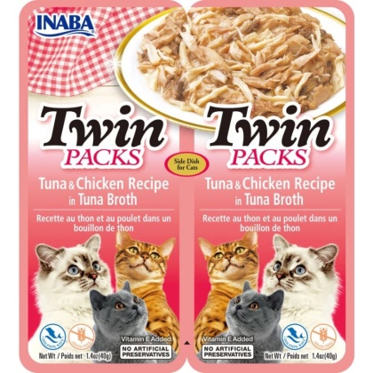 Inaba Twin Packs Tuna and Chicken Recipe in Tuna Broth for Cats - 2 count