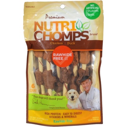 Nutri Chomps Chicken and Duck Kabobs Dog Treat - 6 count