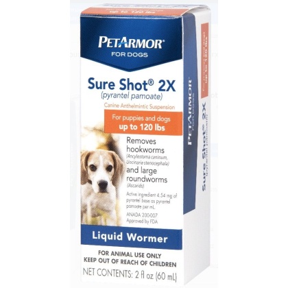 PetArmor Sure Shot 2X Liquid De-Wormer for Puppies and Dogs up to 120 Pounds - 2 oz