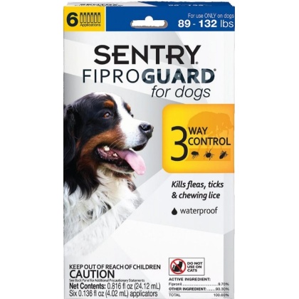 Sentry FiproGuard for Dogs - Dogs 89-132 lbs (6 Doses)