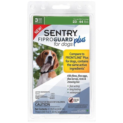 Sentry Fiproguard Plus IGR for Dogs & Puppies - Medium - 3 Applications - (Dogs 23-44 lbs)