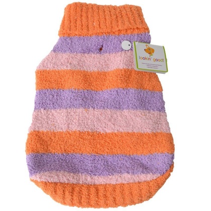 Lookin Good Striped Dog Sweater - Orange - Medium - (Fits 14