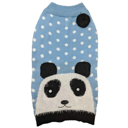 Fashion Pet Panda Dog Sweater Blue - Large