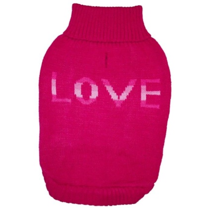 Fashion Pet True Love Dog Sweater Pink - Medium