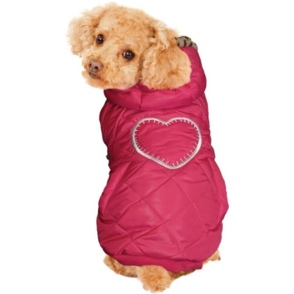 Fashion Pet Girly Puffer Dog Coat Pink - X-Small