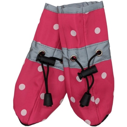 Fashion Pet Polka Dog Dog Rainboots Pink - Medium