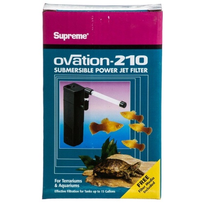 Supreme Ovation Submersible Power Jet Filter - Model 210 - 53 GPH (Up to 15 Gallons)
